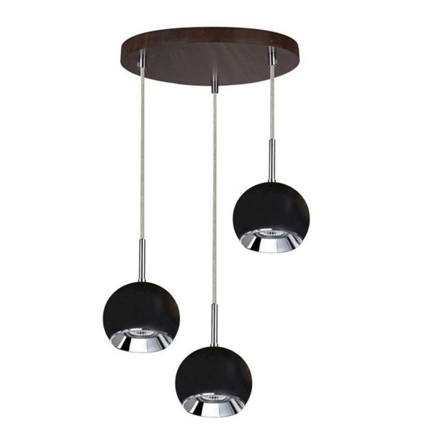 LED Hanglamp aan kabel BALL WOOD 3xGU10/5W/230V beukenhout