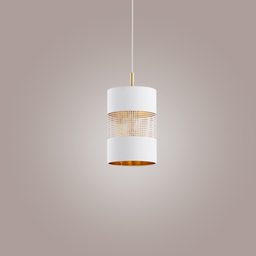 LED-hanglamp aan kabel BOGART 1xE27/15W/230V wit/goud
