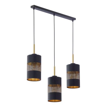 LED-hanglamp aan kabel BOGART 3xE27/15W/230V zwart/goud