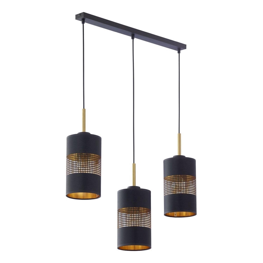 LED-hanglamp aan kabel BOGART 3xE27/15W/230V zwart/goud