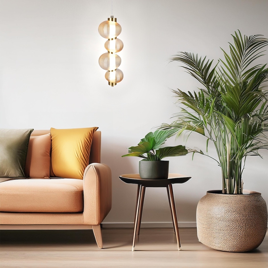 LED-hanglamp aan kabel BOLLA LED/17W/230V Ø 16 cm goud/rookbeige