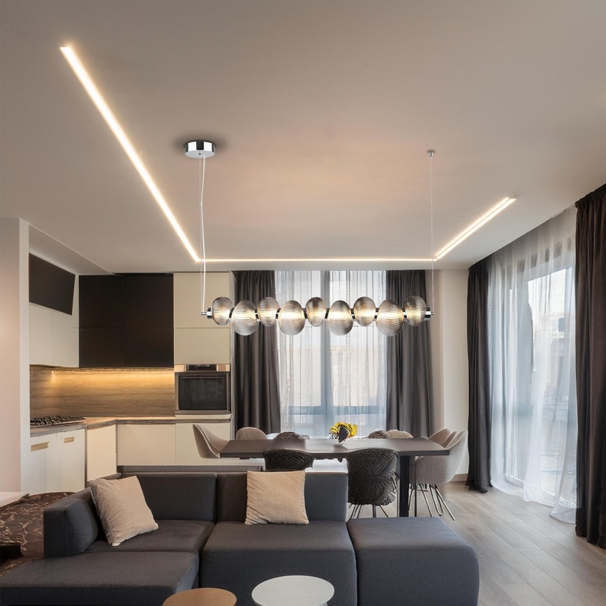 LED-hanglamp aan kabel BOLLA LED/32W/230V glanzend chroom/rookgrijs