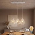 LED-hanglamp aan kabel BRYLANT 3xE27/60W/230V wit