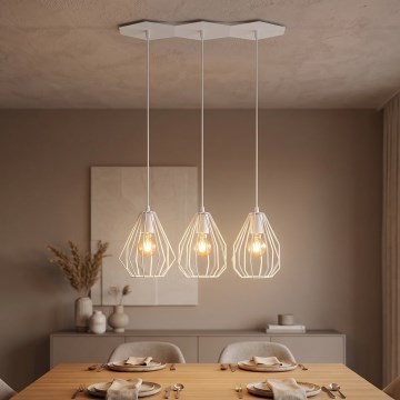 LED-hanglamp aan kabel BRYLANT 3xE27/60W/230V wit