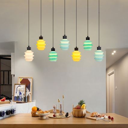 LED-hanglamp aan kabel CACTUS 7xLED/2,8W/230V 3000K groen/geel/wit