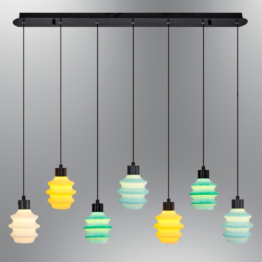 LED-hanglamp aan kabel CACTUS 7xLED/2,8W/230V 3000K groen/geel/wit