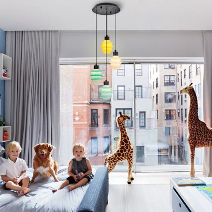 LED-hanglamp aan kabel CACTUS LED/12W/230V 3000K groen/geel/wit