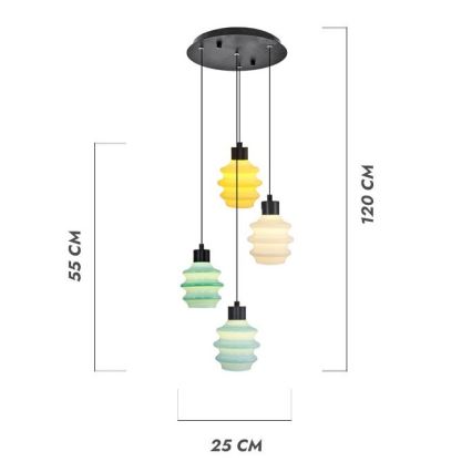 LED-hanglamp aan kabel CACTUS LED/12W/230V 3000K groen/geel/wit