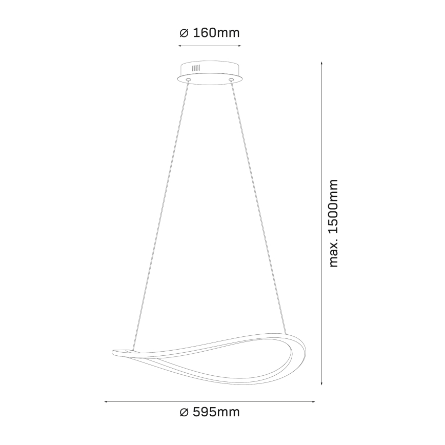 LED-hanglamp aan kabel CASHMERE LED/40W/230V Ø 59,5 cm wit