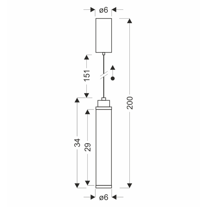 LED hanglamp aan kabel CORTE LED/10W/230V zwart