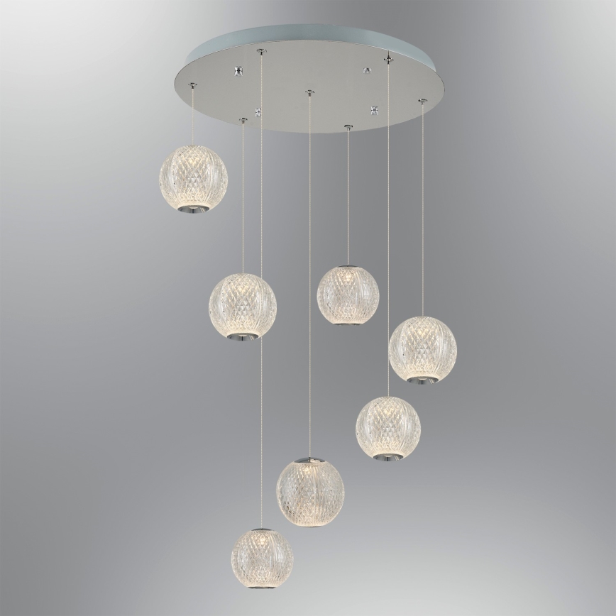 LED-hanglamp aan kabel CREMONA 7xLED/5W/230V 3000K mat chroom