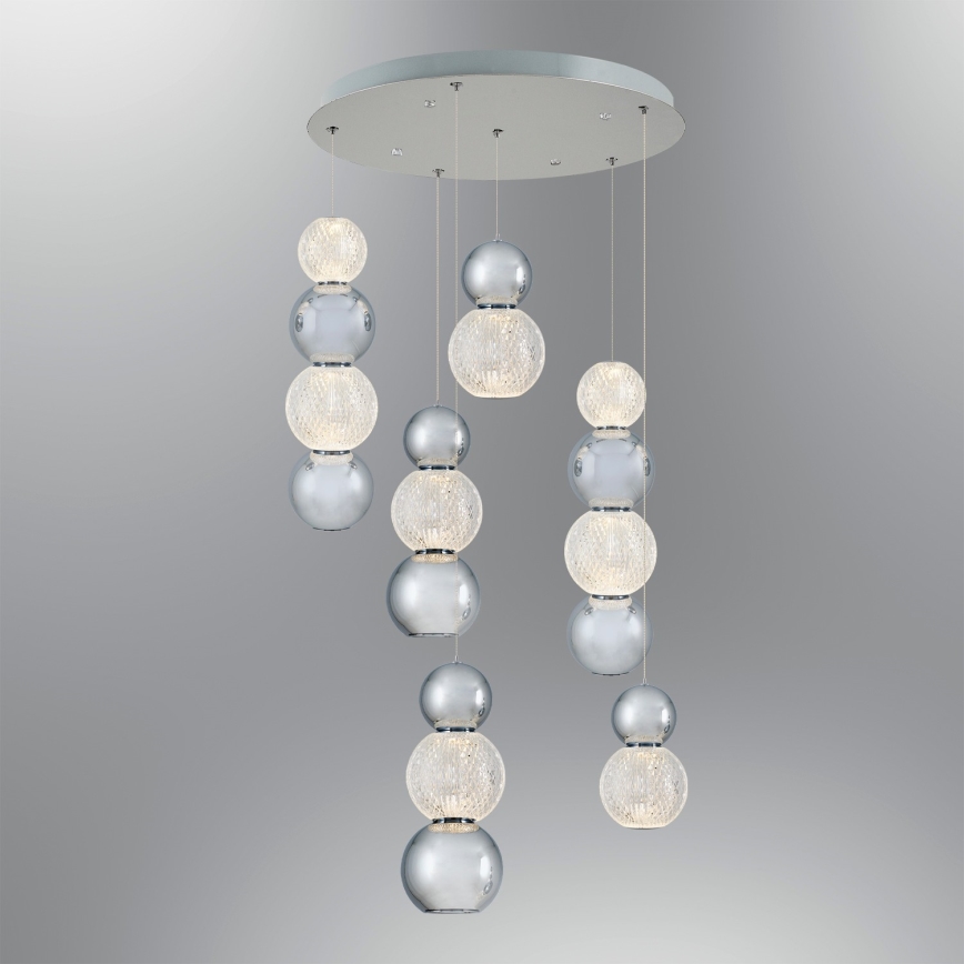 LED hanglamp aan kabel CREMONA LED/34W/230V 3000K mat chroom