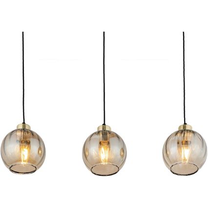 LED-hanglamp aan kabel DEVI 3xE27/15W/230V zwart/rookbeige
