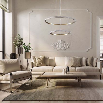 LED-hanglamp aan kabel DIANA LED/44W/230V 4000K Ø 59 cm goud