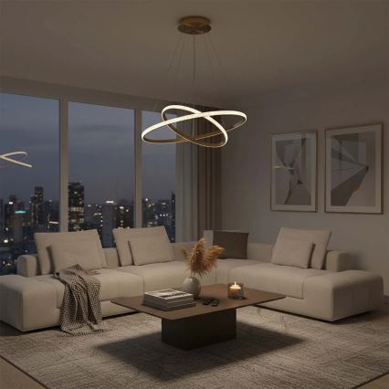 LED-hanglamp aan kabel DIANA LED/44W/230V 4000K Ø 59 cm goud