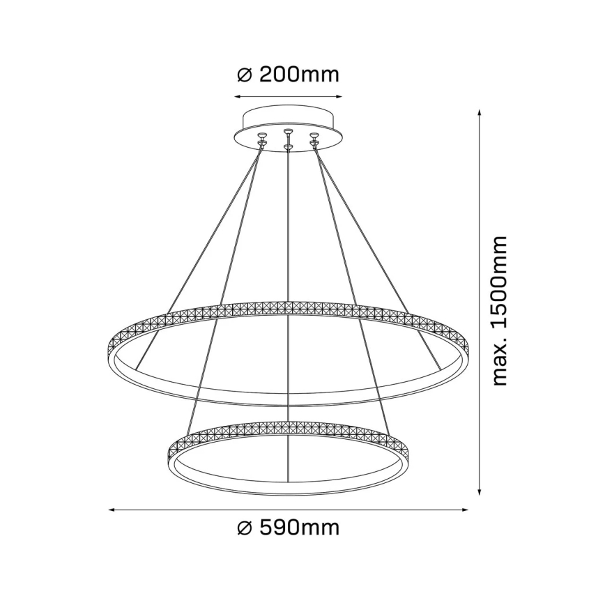 LED-hanglamp aan kabel DIANA LED/44W/230V 4000K Ø 59 cm goud
