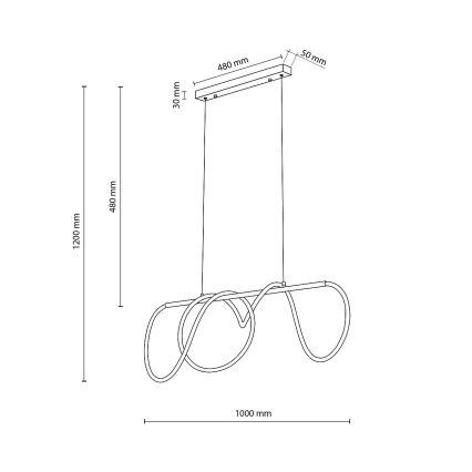 LED hanglamp aan kabel FLEXI LED/45W/230V 4000K zwart