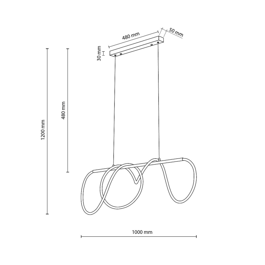 LED hanglamp aan kabel FLEXI LED/45W/230V 4000K zwart