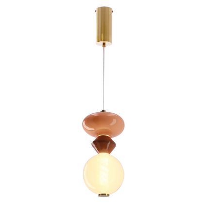 LED-hanglamp aan kabel FLORES LED/10W/230V goud/oranje/bruin