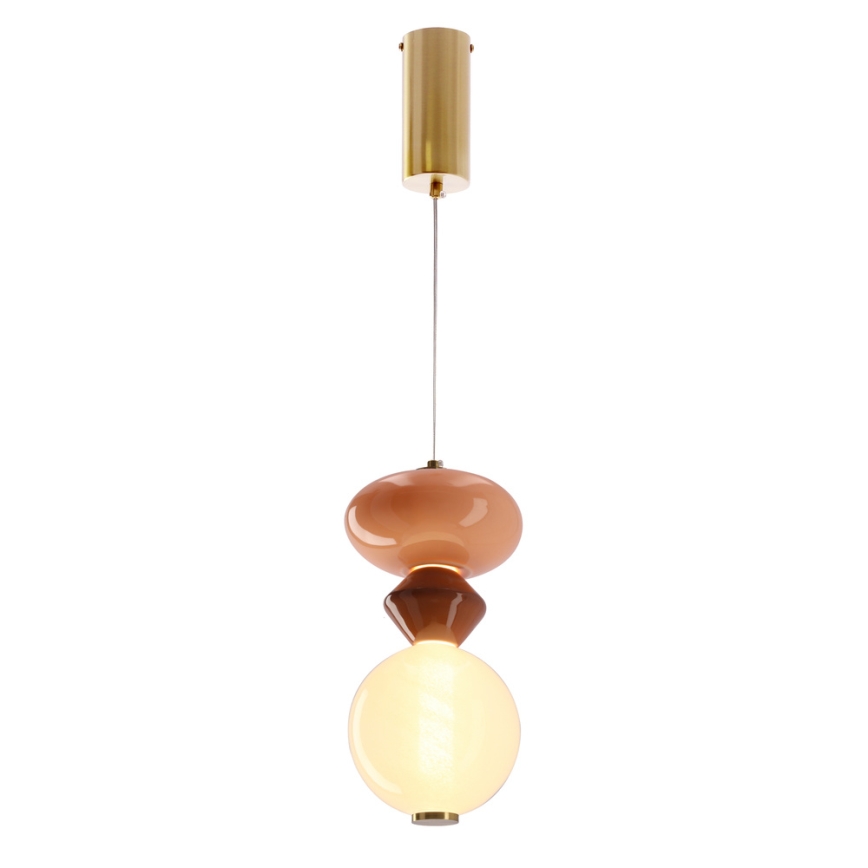LED-hanglamp aan kabel FLORES LED/10W/230V goud/oranje/bruin