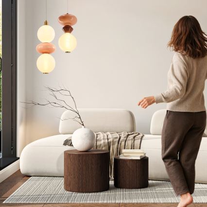 LED hanglamp aan kabel FLORES LED/12W/230V goud/oranje