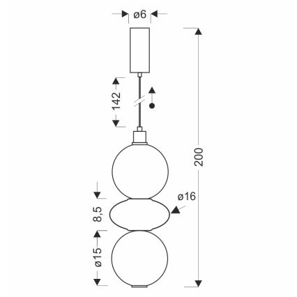 LED hanglamp aan kabel FLORES LED/12W/230V goud/oranje