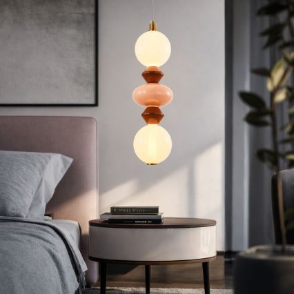 LED-hanglamp aan kabel FLORES LED/15W/230V goud/oranje/bruin