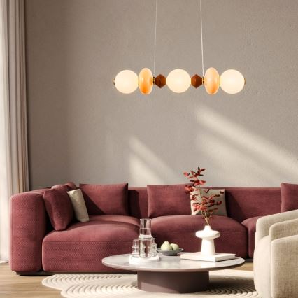 LED-hanglamp aan kabel FLORES LED/20W/230V goud/oranje/bruin