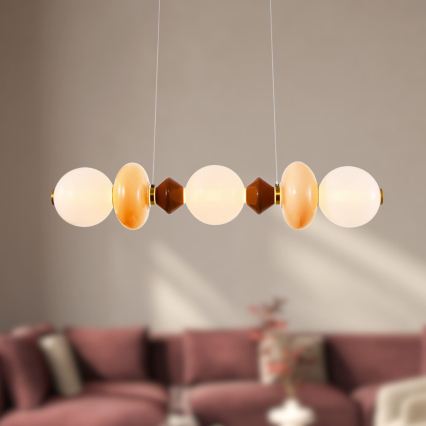 LED-hanglamp aan kabel FLORES LED/20W/230V goud/oranje/bruin