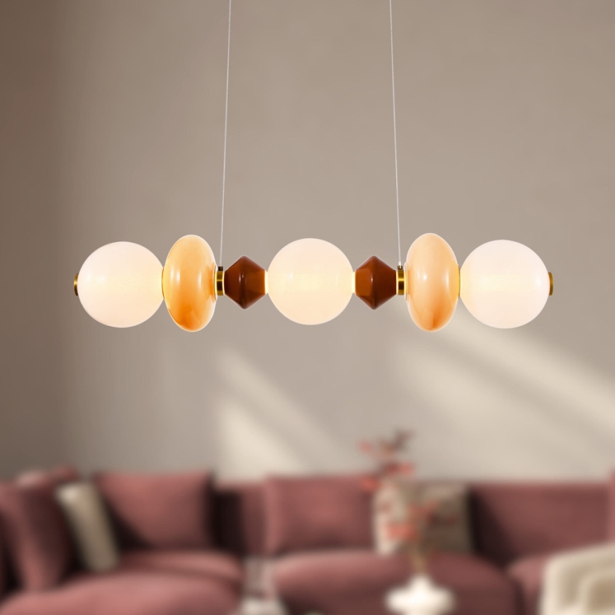 LED-hanglamp aan kabel FLORES LED/20W/230V goud/oranje/bruin