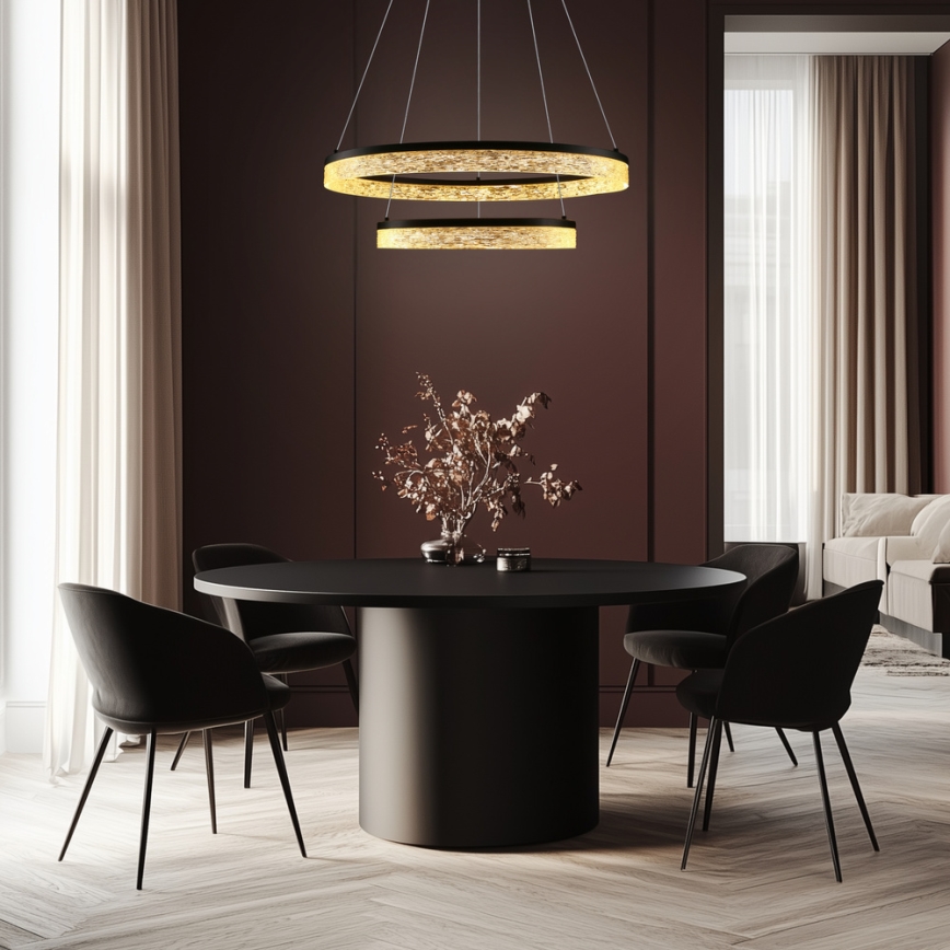 LED-hanglamp aan kabel FROZI LED/38W/230V Ø 60 cm zwart