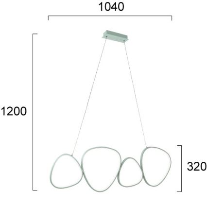 LED-hanglamp aan kabel HELIX LED/50W/230V zilverkleurig