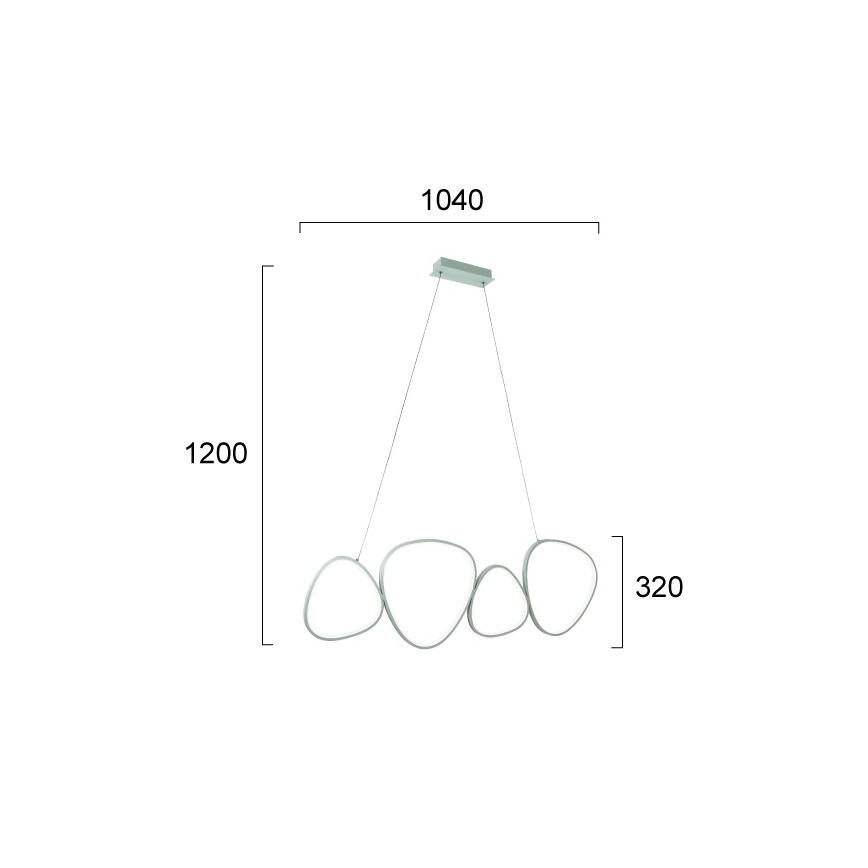 LED-hanglamp aan kabel HELIX LED/50W/230V zilverkleurig