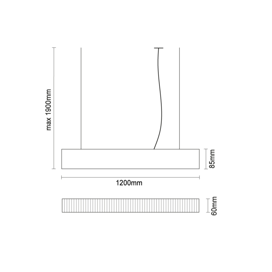 LED-hanglamp aan kabel LED/55W/230V 3000/4000/6500K 120 cm zwart
