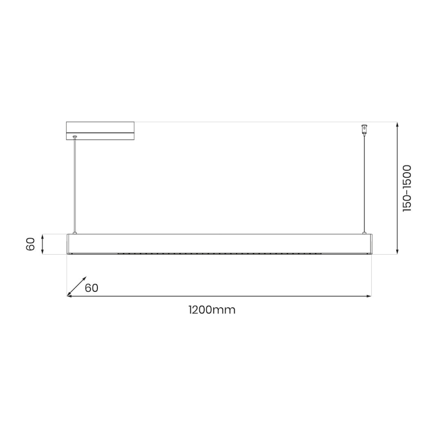 LED hanglamp aan kabel LINEA LED/36W/230V 3000/4000/5700K CRI 90 wit