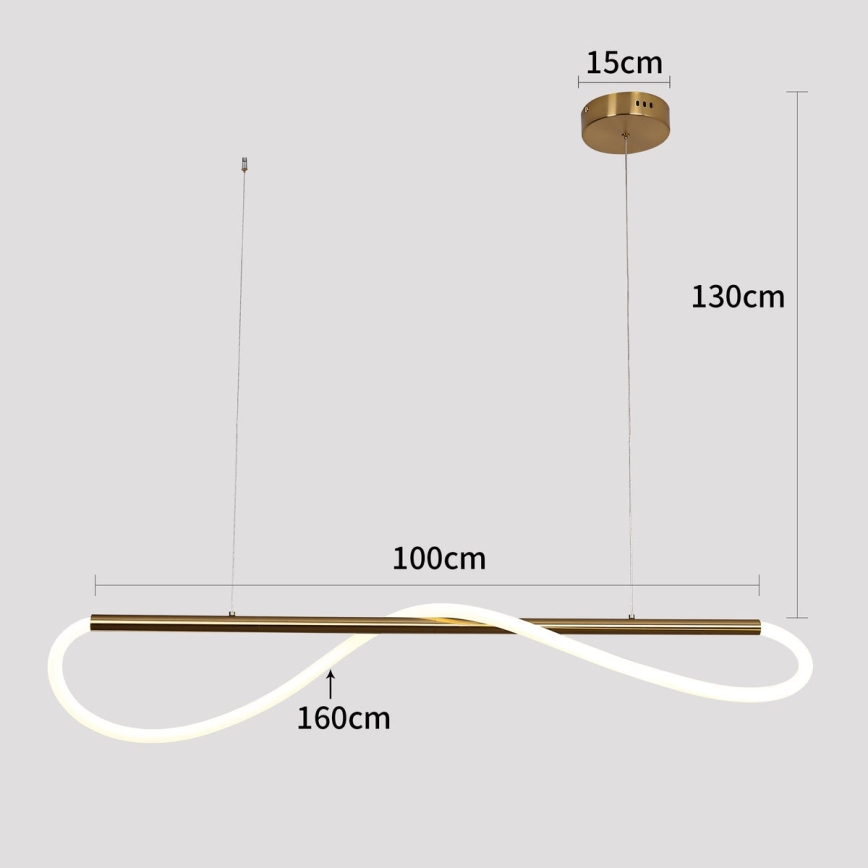 LED-hanglamp aan kabel MELECA LED/24W/230V 3000/4000/6000K 100 cm goud