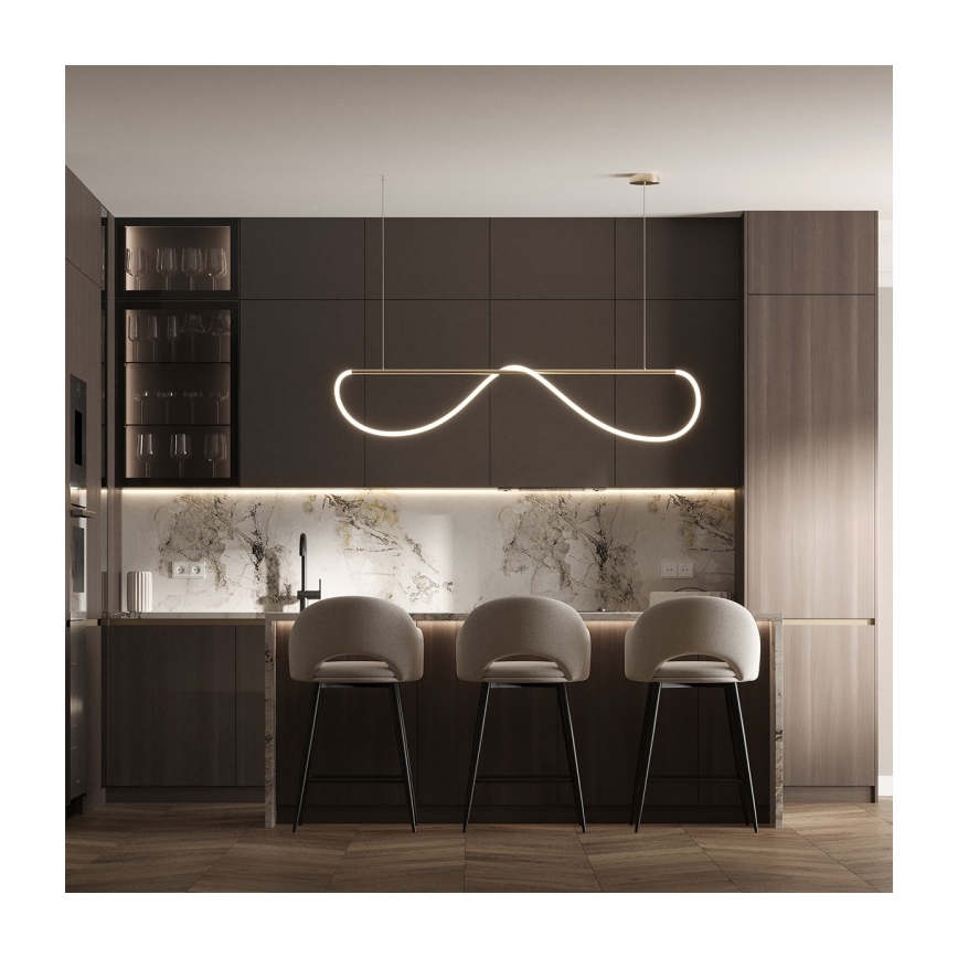 LED-hanglamp aan kabel MELECA LED/36W/230V 3000/4000/6000K 160 cm goudkleurig