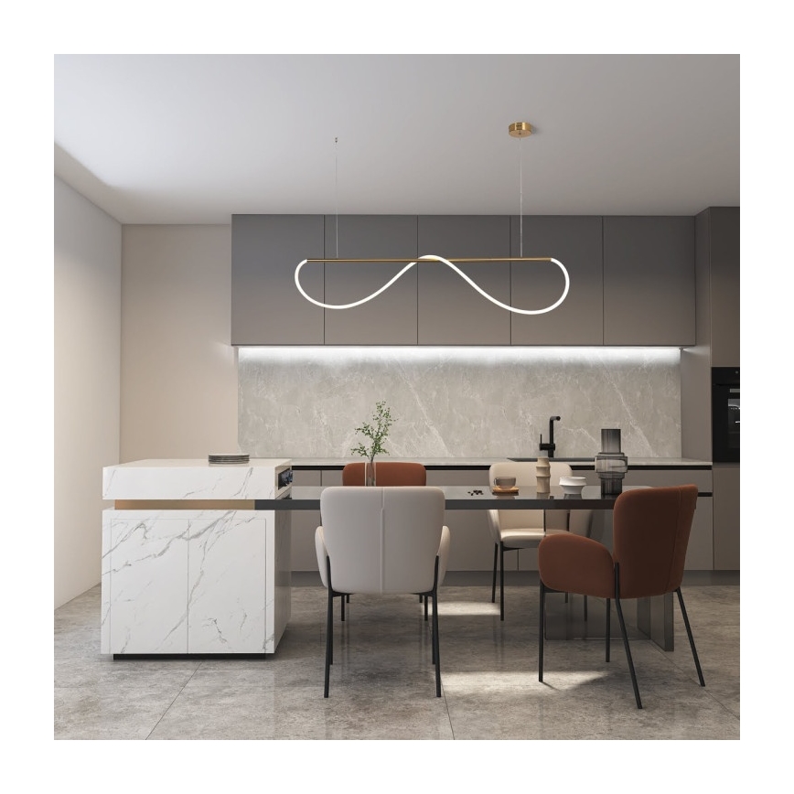 LED-hanglamp aan kabel MELECA LED/36W/230V 3000/4000/6000K 160 cm goudkleurig