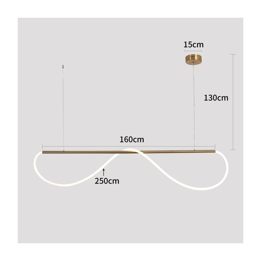 LED-hanglamp aan kabel MELECA LED/36W/230V 3000/4000/6000K 160 cm goudkleurig