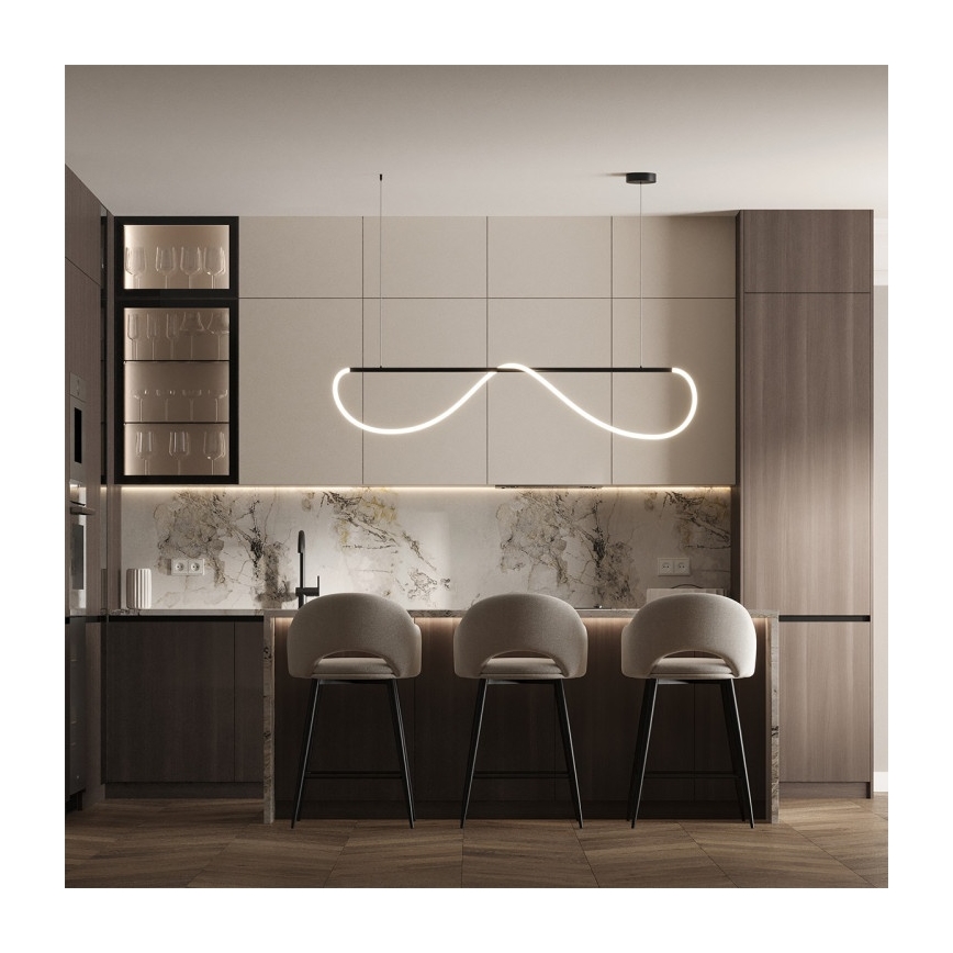 LED-hanglamp aan kabel MELECA LED/36W/230V 3000/4000/6000K 160 cm zwart