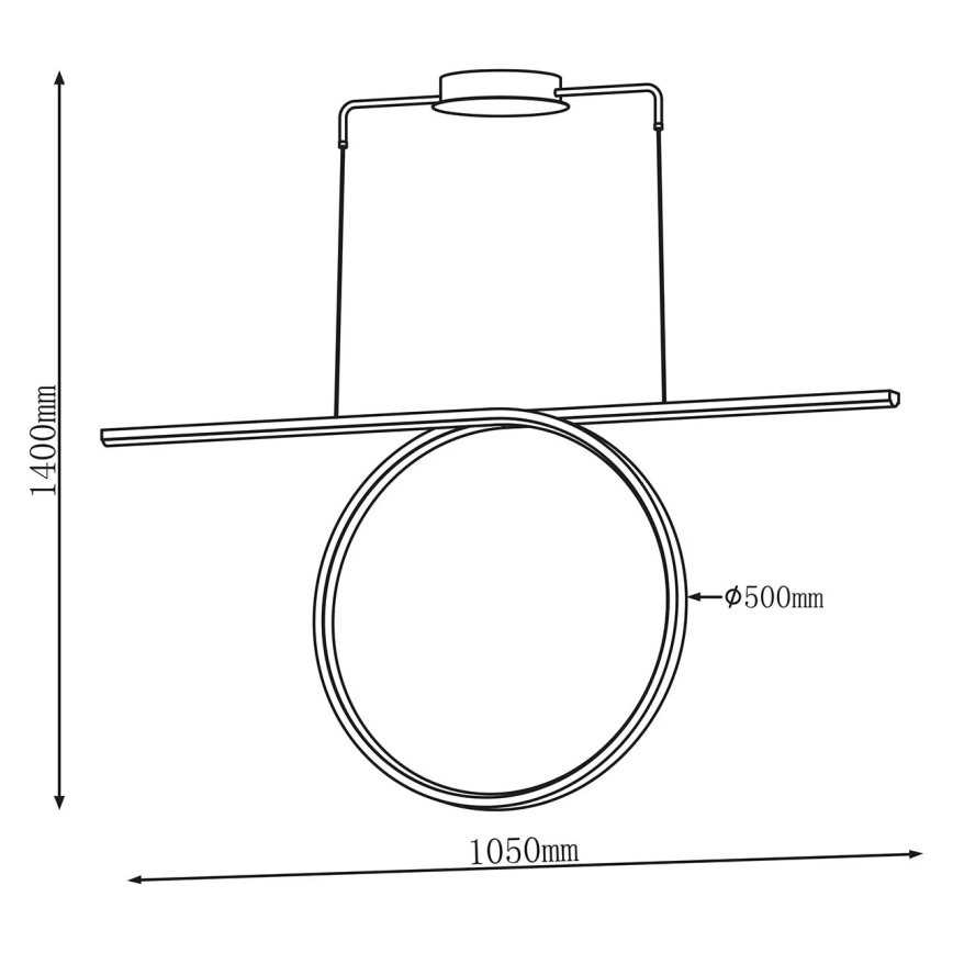 LED-hanglamp aan kabel ODETTA LED/42W/230V 4000K zwart