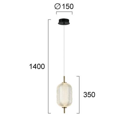 LED-hanglamp aan kabel PELLUCID LED/11W/230V goud/helder