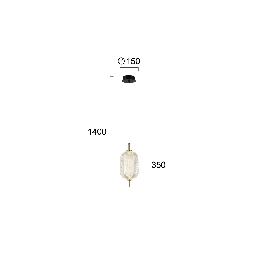 LED-hanglamp aan kabel PELLUCID LED/11W/230V goud/helder