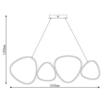 LED-hanglamp aan kabel PETRA LED/48W/230V 4000K zwart