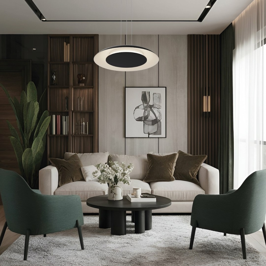 LED-hanglamp aan kabel PIATTINO LED/30W/230V 2700/3200/4000K Ø 40 cm zwart