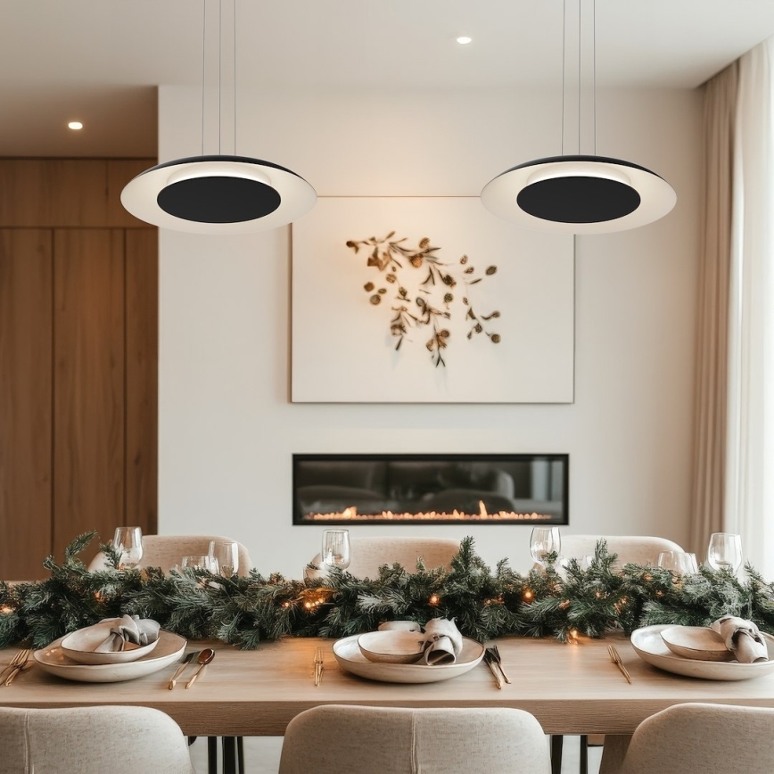 LED-hanglamp aan kabel PIATTINO LED/30W/230V 2700/3200/4000K Ø 40 cm zwart