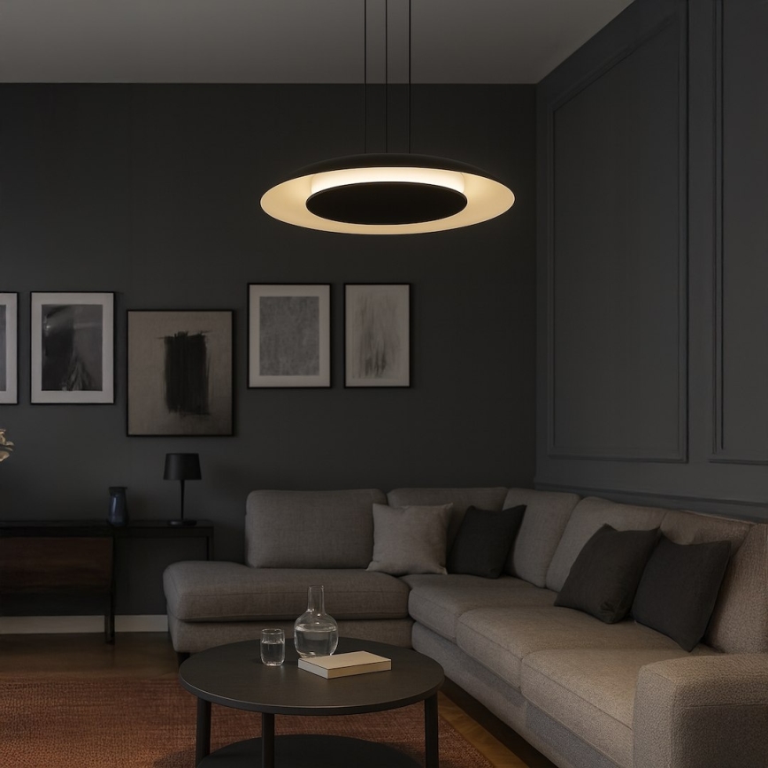 LED-hanglamp aan kabel PIATTINO LED/30W/230V 2700/3200/4000K Ø 40 cm zwart