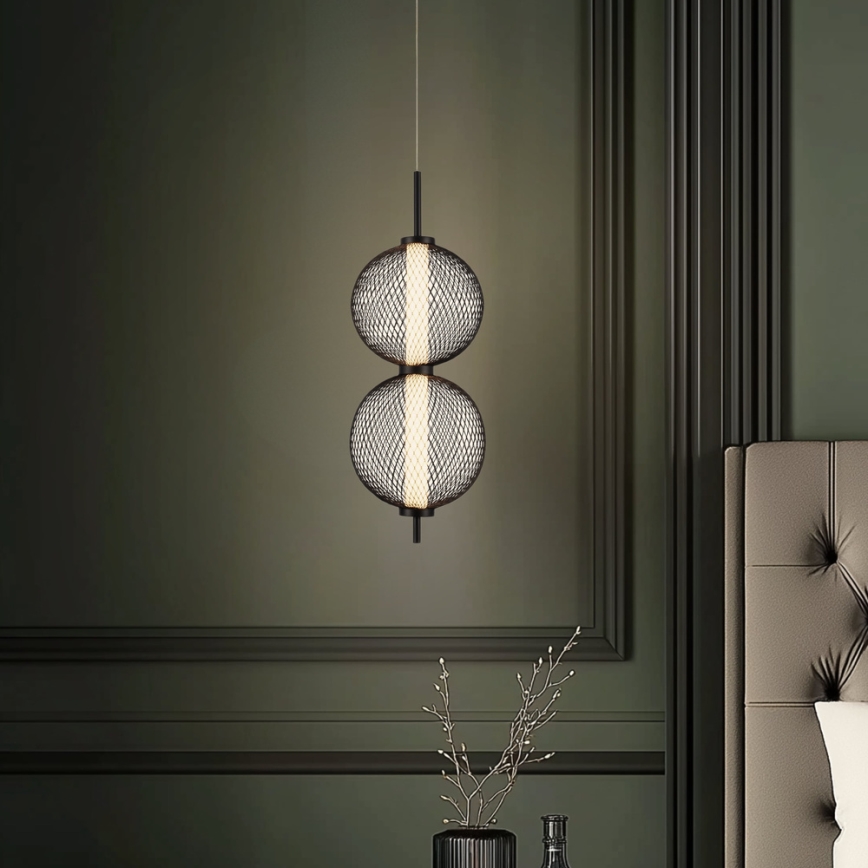 LED-hanglamp aan kabel PUMA LED/10W/230V Ø 14 cm zwart