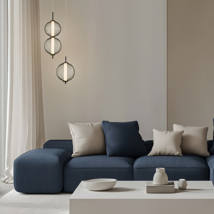 LED-hanglamp aan kabel PUMA LED/10W/230V Ø 20 cm zwart