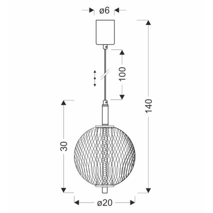 LED-hanglamp aan kabel PUMA LED/10W/230V Ø 20 cm zwart